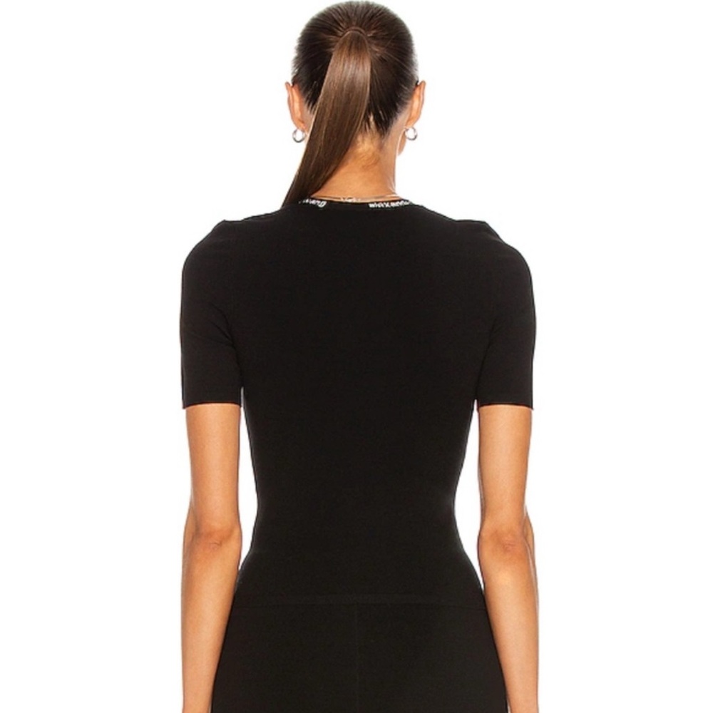 Alexander Wang Black Logo Trim Short Sleeve Top - Picture 13 of 13